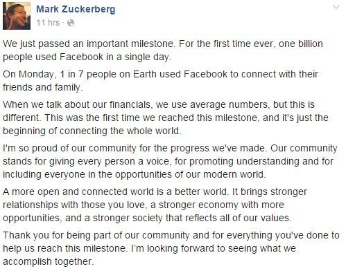facebook 1 milijarda