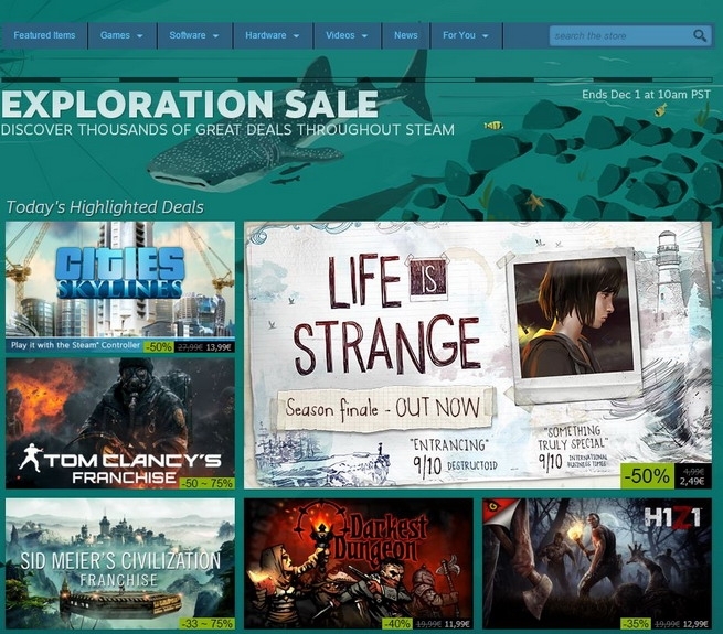 Steam prodavnica ima rasprodaju 4,512 igre