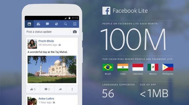 facebook lite 100 miliona